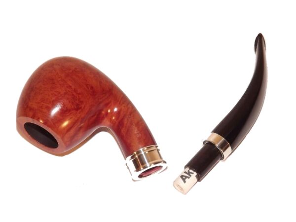 Brebbia pipa Sterling Ambra 834 Bent Apple - Image 6