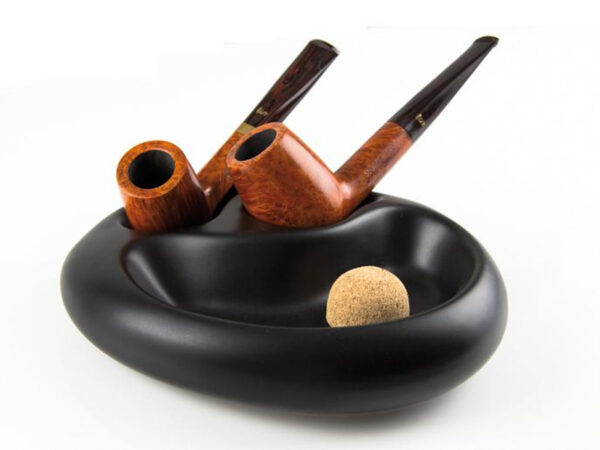 Pipahamutartó - fekete kerámia, 2 pipának, ovális - Image 2