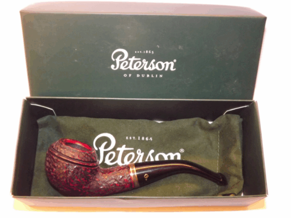 Peterson pipa Emerald 999 Rustic P-lip Bent Rhodesian - Image 5