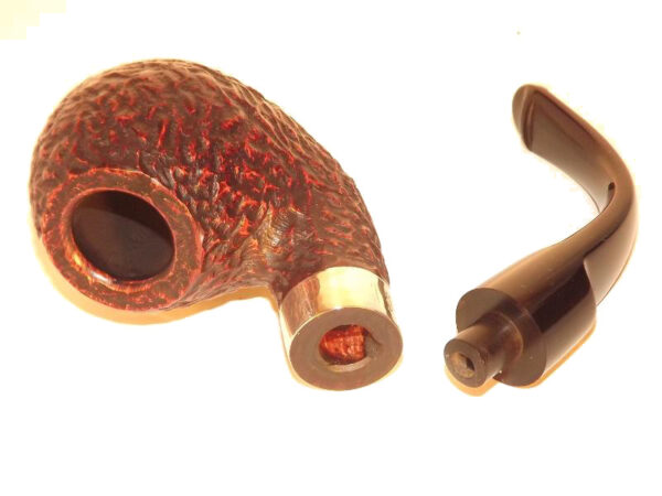 Peterson pipa Sherlock Holmes Lestrade Rustic P-lip Bent Apple - Image 6