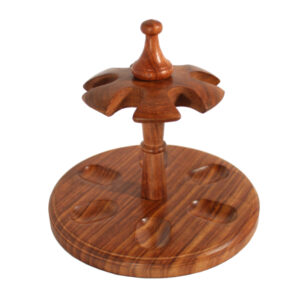 Szezámfa pipatartó 6 pipa részére - kerek, 20cm