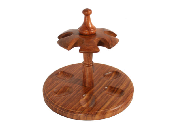 Szezámfa pipatartó 6 pipa részére - kerek, 20cm